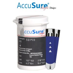 Home 50 strips accusure simple glucometer machine