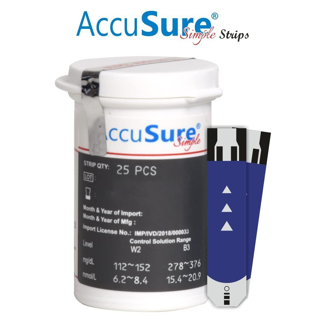25 strips accusure simple glucometer 25 strips accusure simple glucometer
