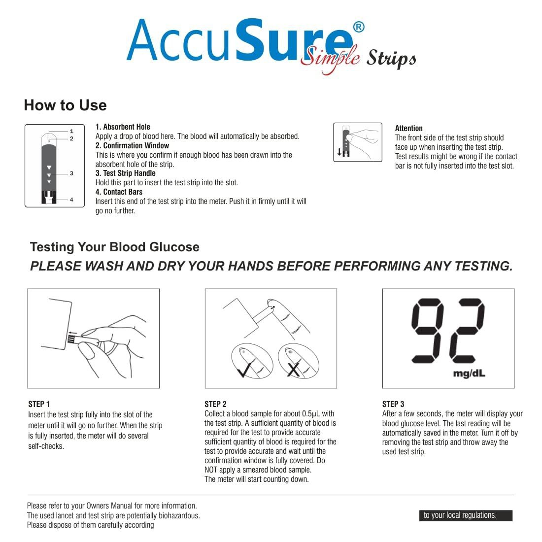 25 strips accusure simple glucometer 25 strips accusure simple glucometer